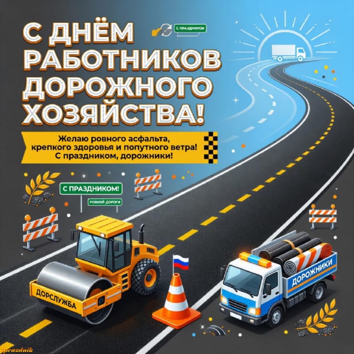 День работников дорожного хозяйства, открытка №14