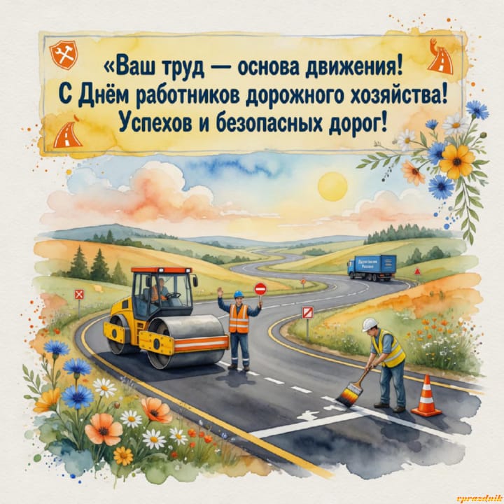 День работников дорожного хозяйства, открытка №15
