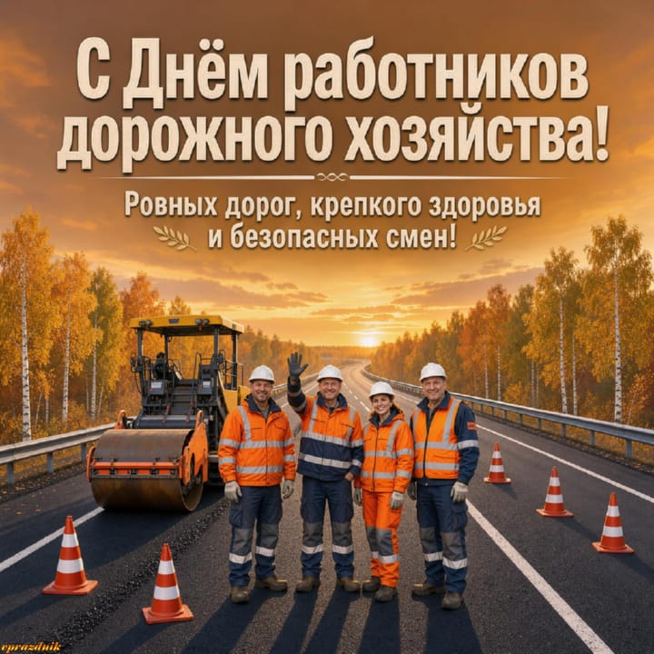 День работников дорожного хозяйства, открытка №25