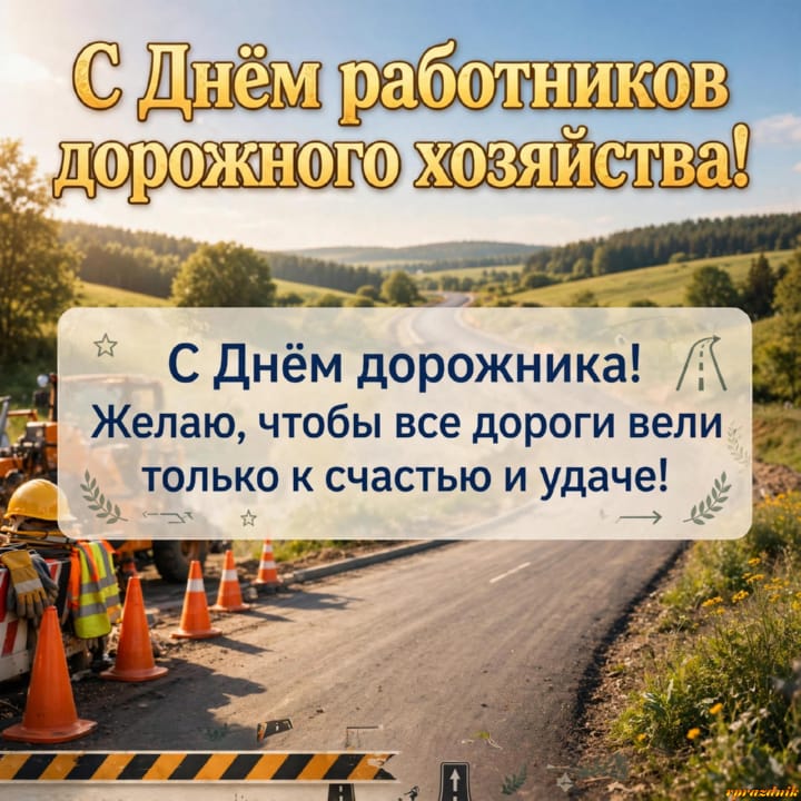 День работников дорожного хозяйства, открытка №26