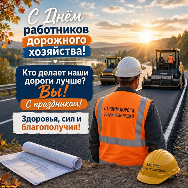 День работников дорожного хозяйства, открытка №27