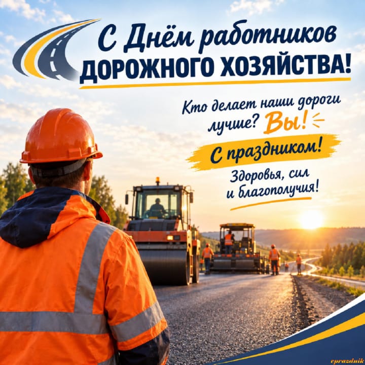 День работников дорожного хозяйства, открытка №30