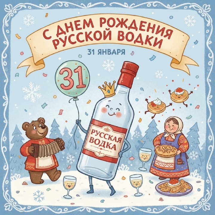 день рождения русской водки, открытка №12