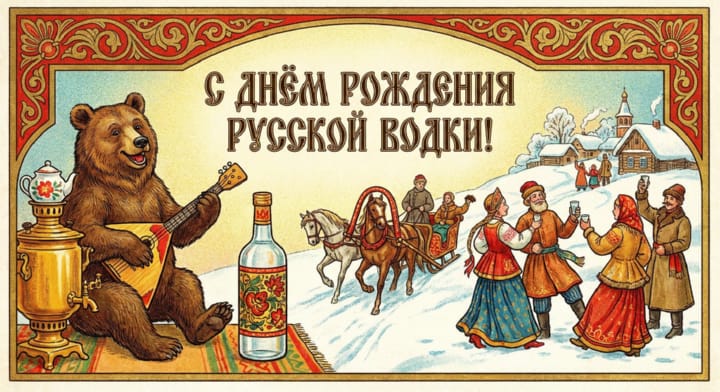 день рождения русской водки, открытка №25