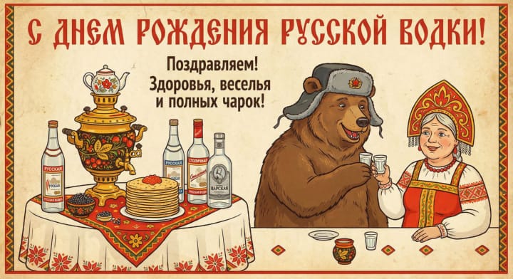 день рождения русской водки, открытка №28