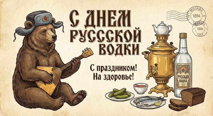 день рождения русской водки, открытка №5