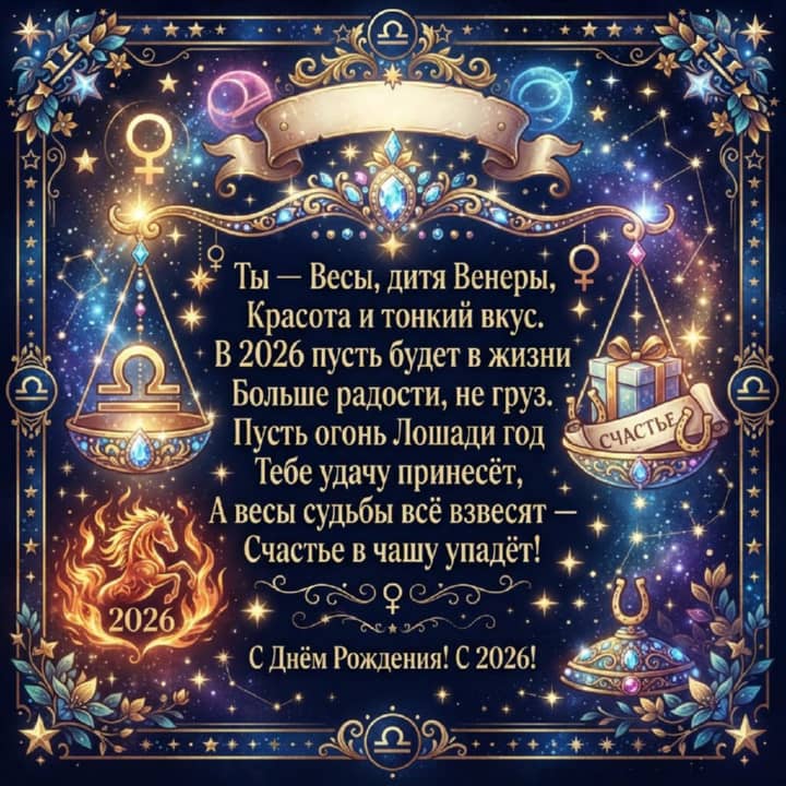 с днем рождения Весам, открытка №6
