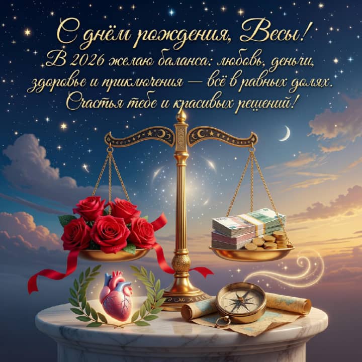 с днем рождения Весам, открытка №4