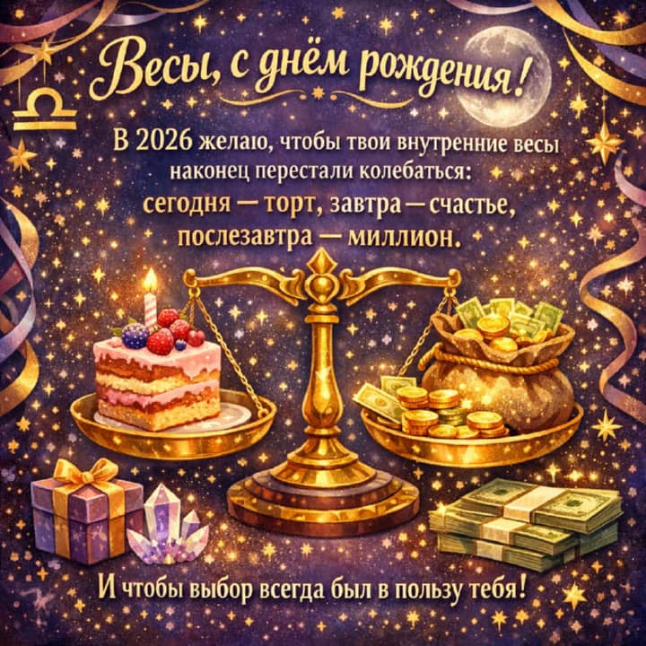 с днем рождения Весам, открытка №2
