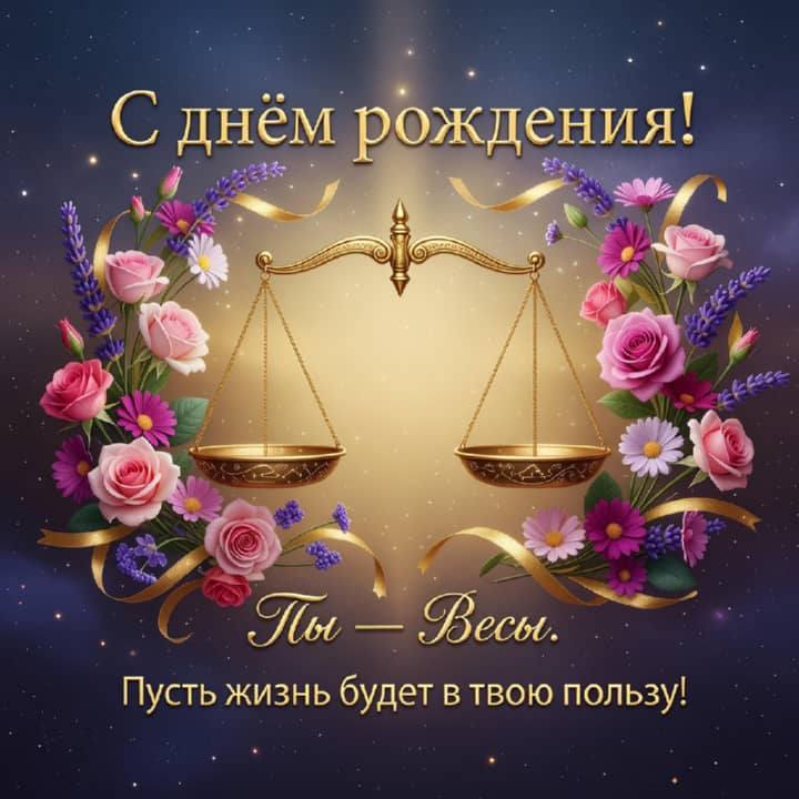 с днем рождения Весам, открытка №64