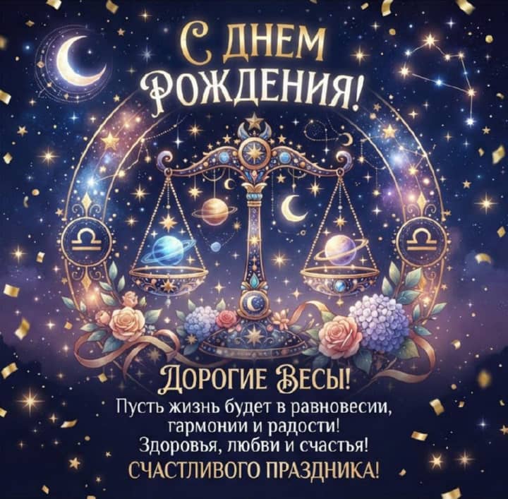 с днем рождения Весам, открытка №9