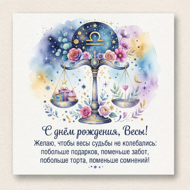 с днем рождения Весам, открытка №48