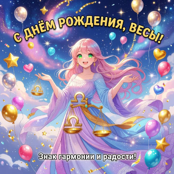 с днем рождения Весам, открытка №26