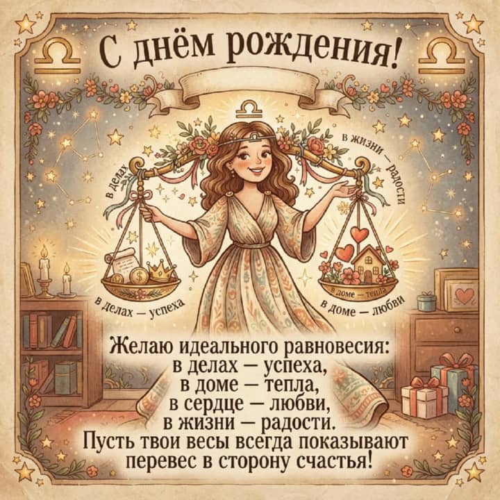 с днем рождения Весам, открытка №12
