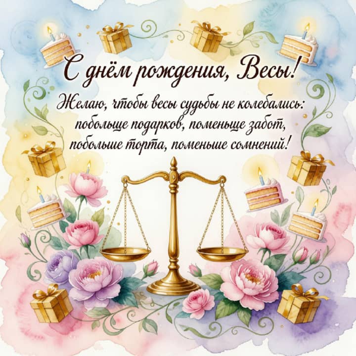 с днем рождения Весам, открытка №36