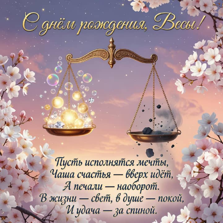 с днем рождения Весам, открытка №18