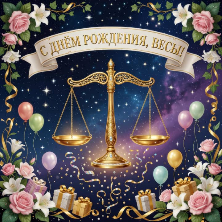 с днем рождения Весам, открытка №22