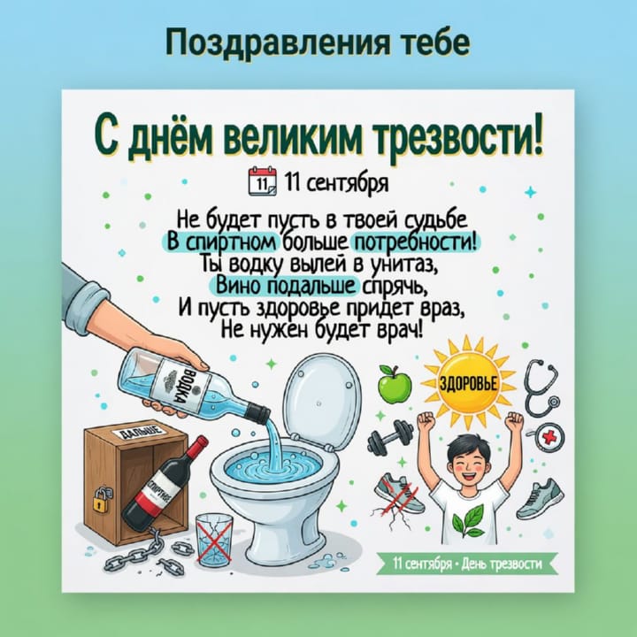 день трезвости, открытка №11