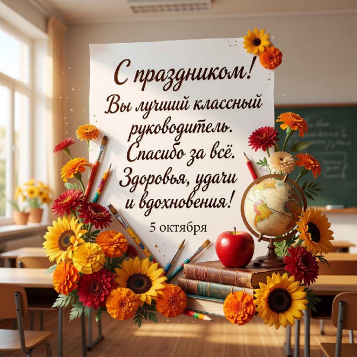 классному руководителю с Днем учителя, открытка №13