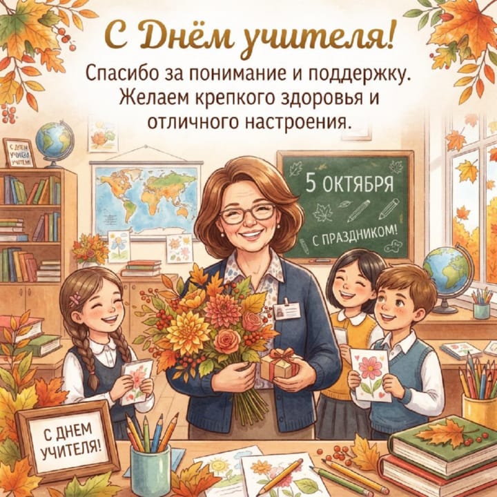 классному руководителю с Днем учителя, открытка №18