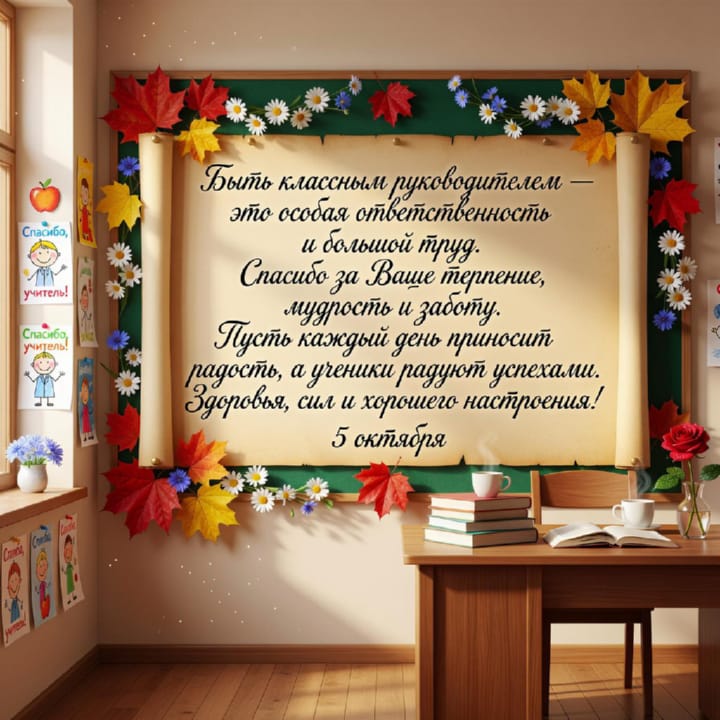 классному руководителю с Днем учителя, открытка №20