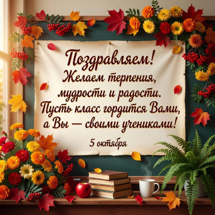 классному руководителю с Днем учителя, открытка №23