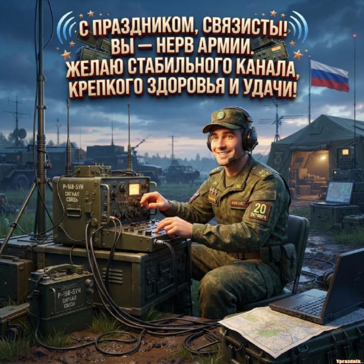 День военного связиста, открытка №8