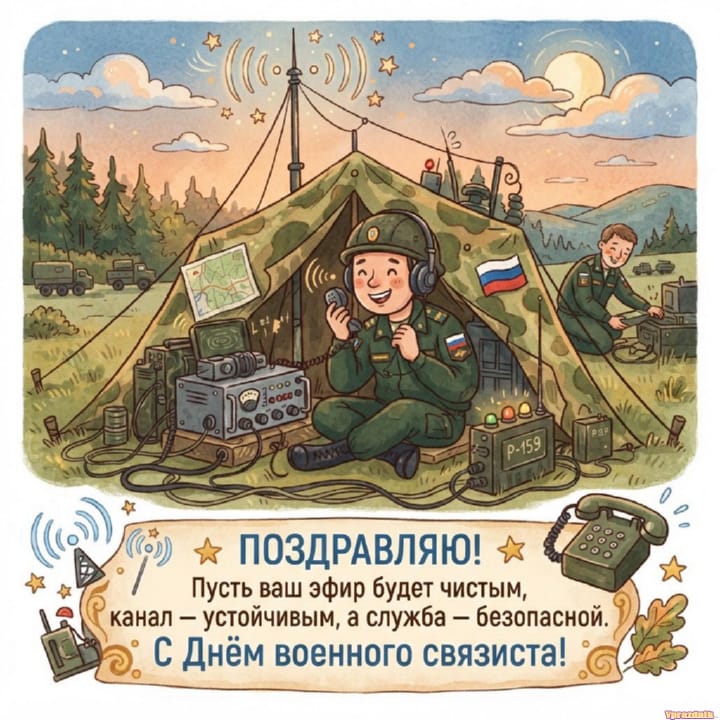 День военного связиста, открытка №11