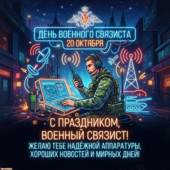 День военного связиста, открытка №18