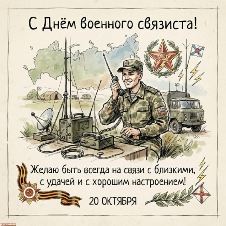 День военного связиста, открытка №20
