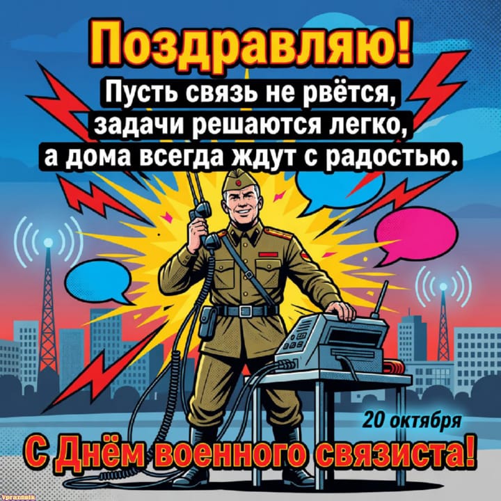 День военного связиста, открытка №23