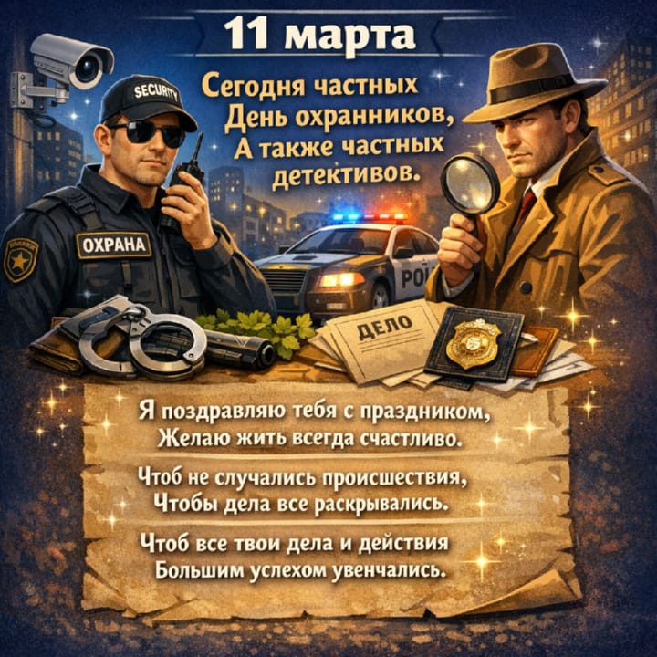 красивая открытка №26 с днем сотрудников частных охранных агентств