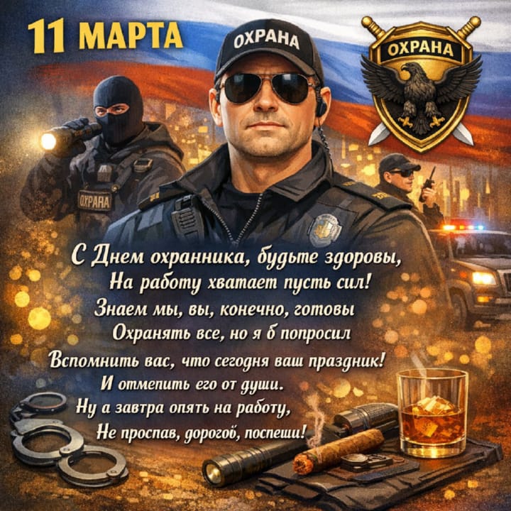 красивая открытка №28 с днем сотрудников частных охранных агентств