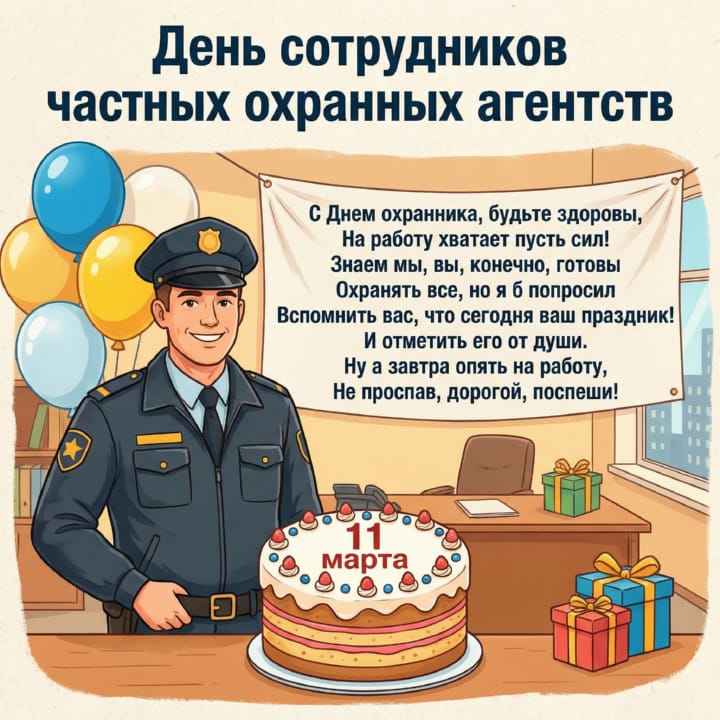 красивая открытка №30 с днем сотрудников частных охранных агентств