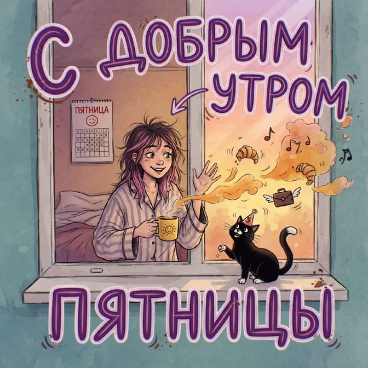 с добрым утром пятницы, открытка №24
