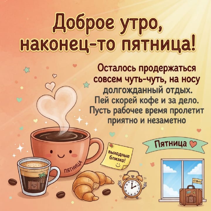 с добрым утром пятницы, открытка №29