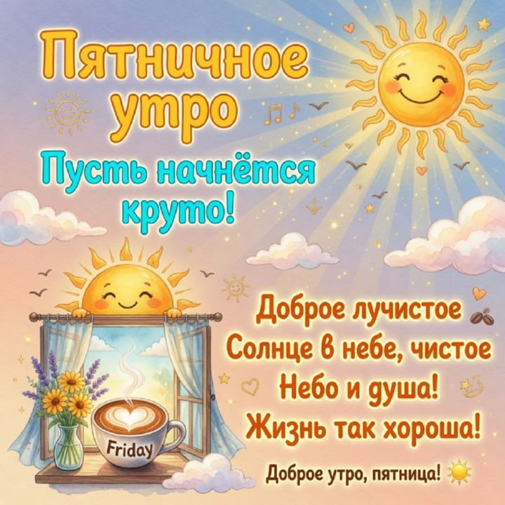с добрым утром пятницы, открытка №30