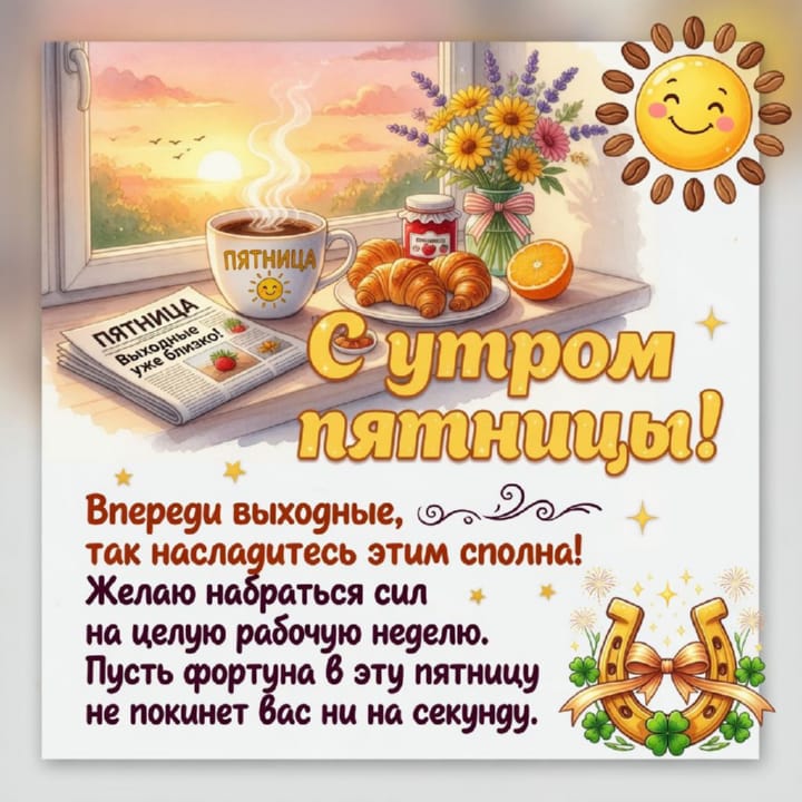 с добрым утром пятницы, открытка №32