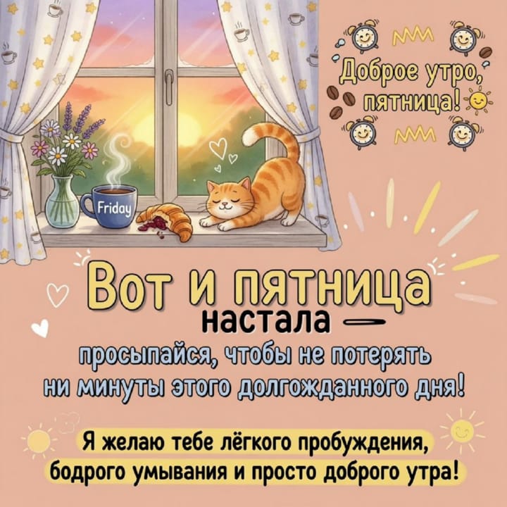 с добрым утром пятницы, открытка №33