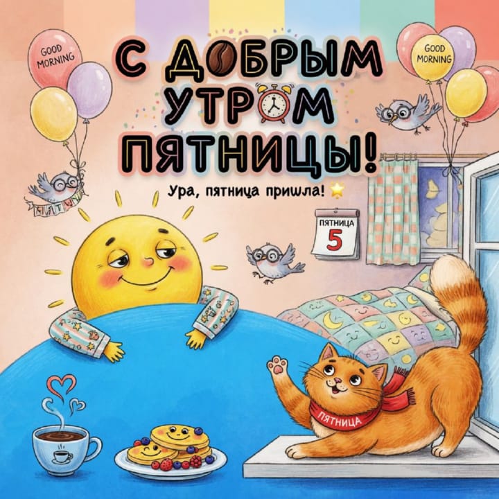 с добрым утром пятницы, открытка №34