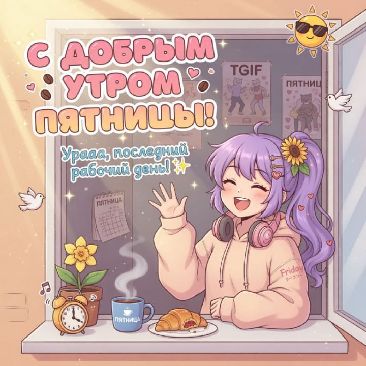 с добрым утром пятницы, открытка №41