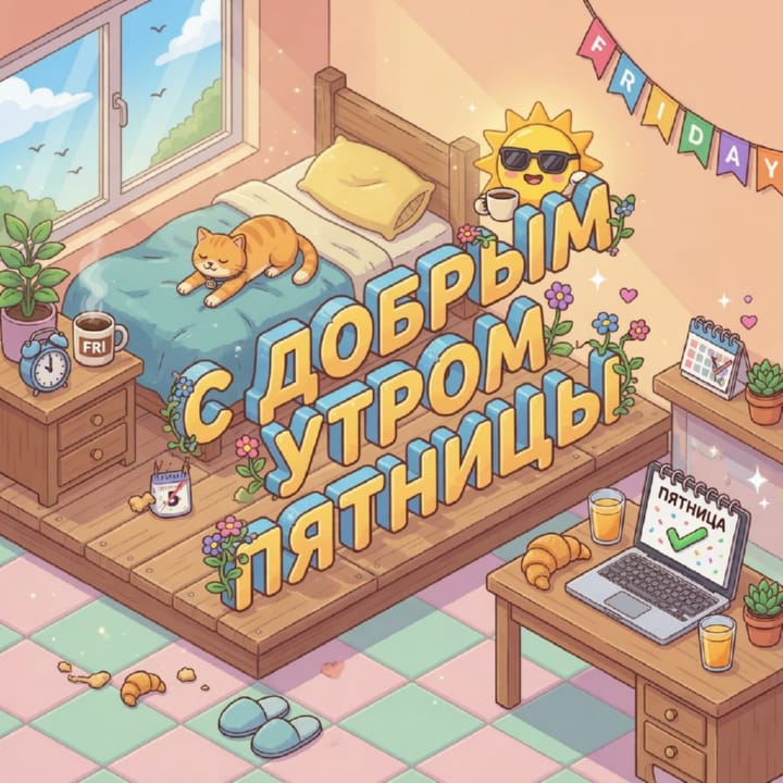 с добрым утром пятницы, открытка №42