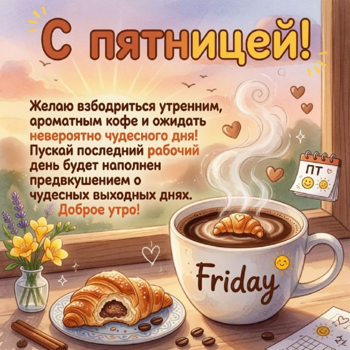 с добрым утром пятницы, открытка №46