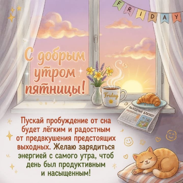 с добрым утром пятницы, открытка №47