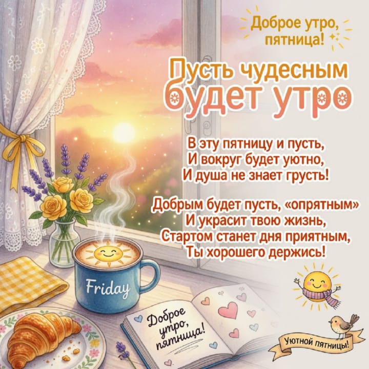 с добрым утром пятницы, открытка №50
