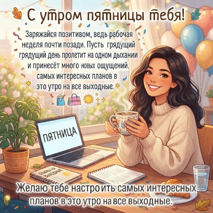 с добрым утром пятницы, открытка №51