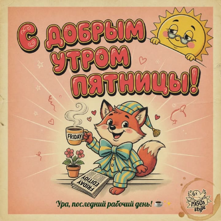 с добрым утром пятницы, открытка №53