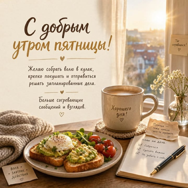 с добрым утром пятницы, открытка №55