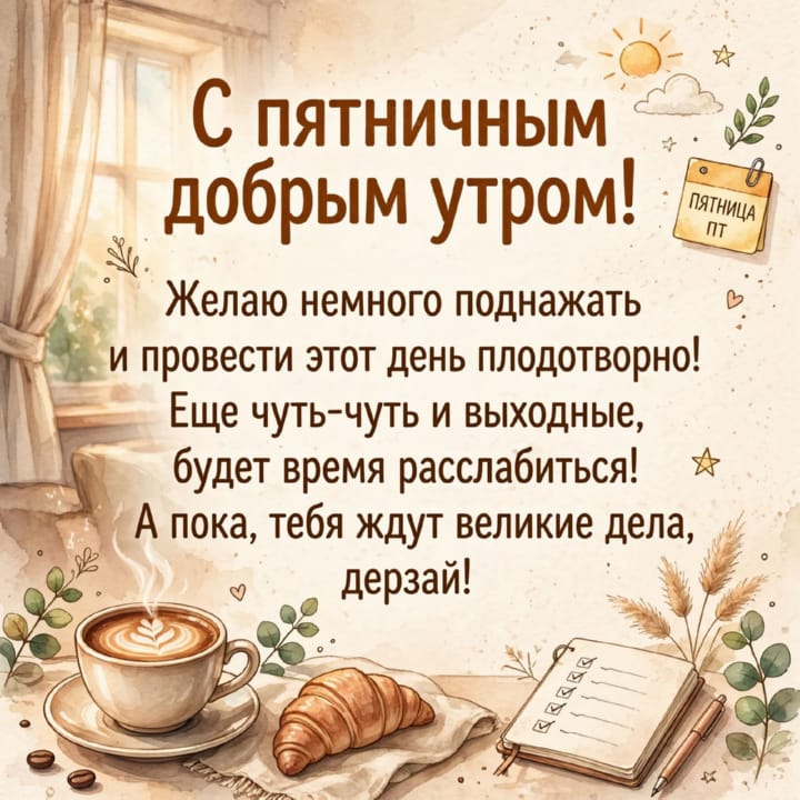 с добрым утром пятницы, открытка №60
