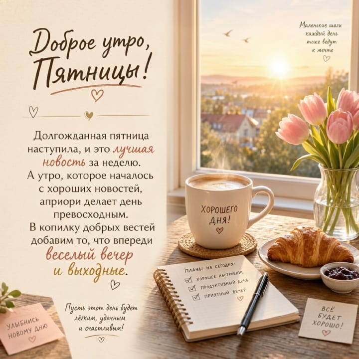 с добрым утром пятницы, открытка №75